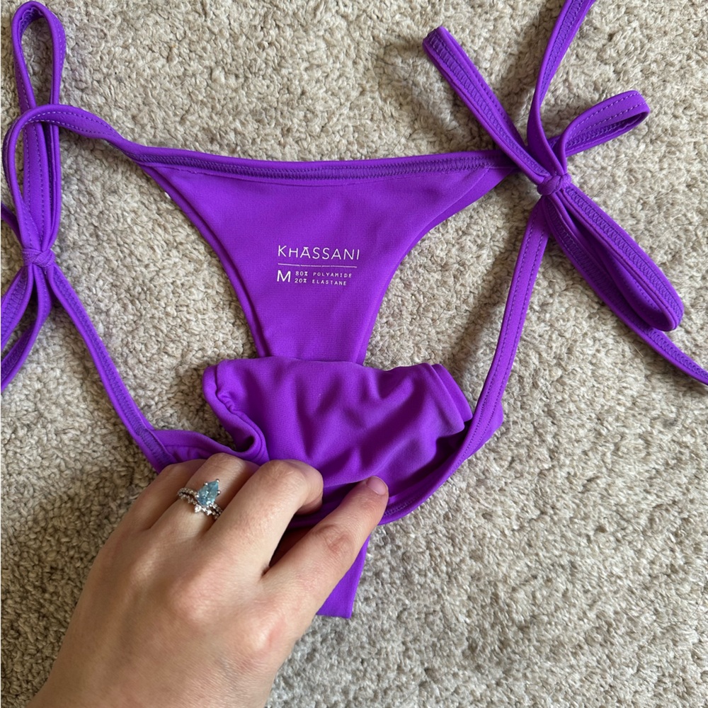 Khassani Purple Thong Bikini Set - Picture 2 of 4